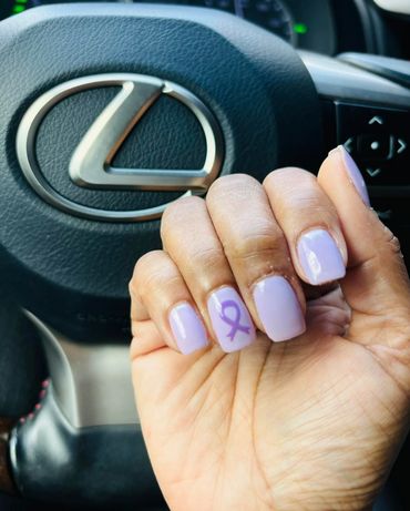 Lavender purple manicure nails